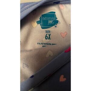 Kidgets Toddler Girls 2-Piece Set – Size 6X – Heart Top & Ribbed Navy Leggings